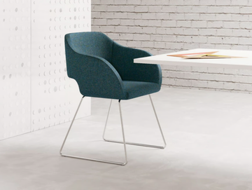 REGIA - Sled base fabric reception chair with armrests by Las Mobili - view 2